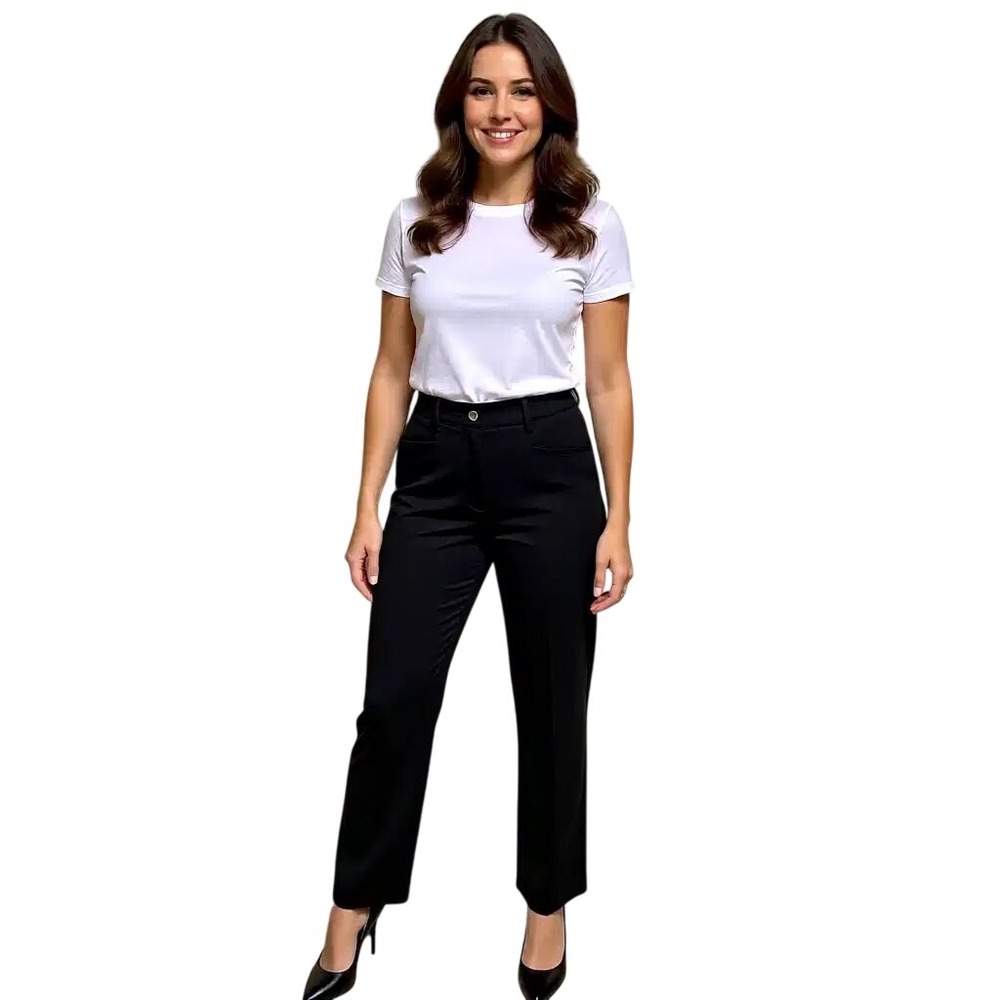 Calvin Klein $99 Womens Black Straight Leg Dress Pants Size 4‎ New With Tags